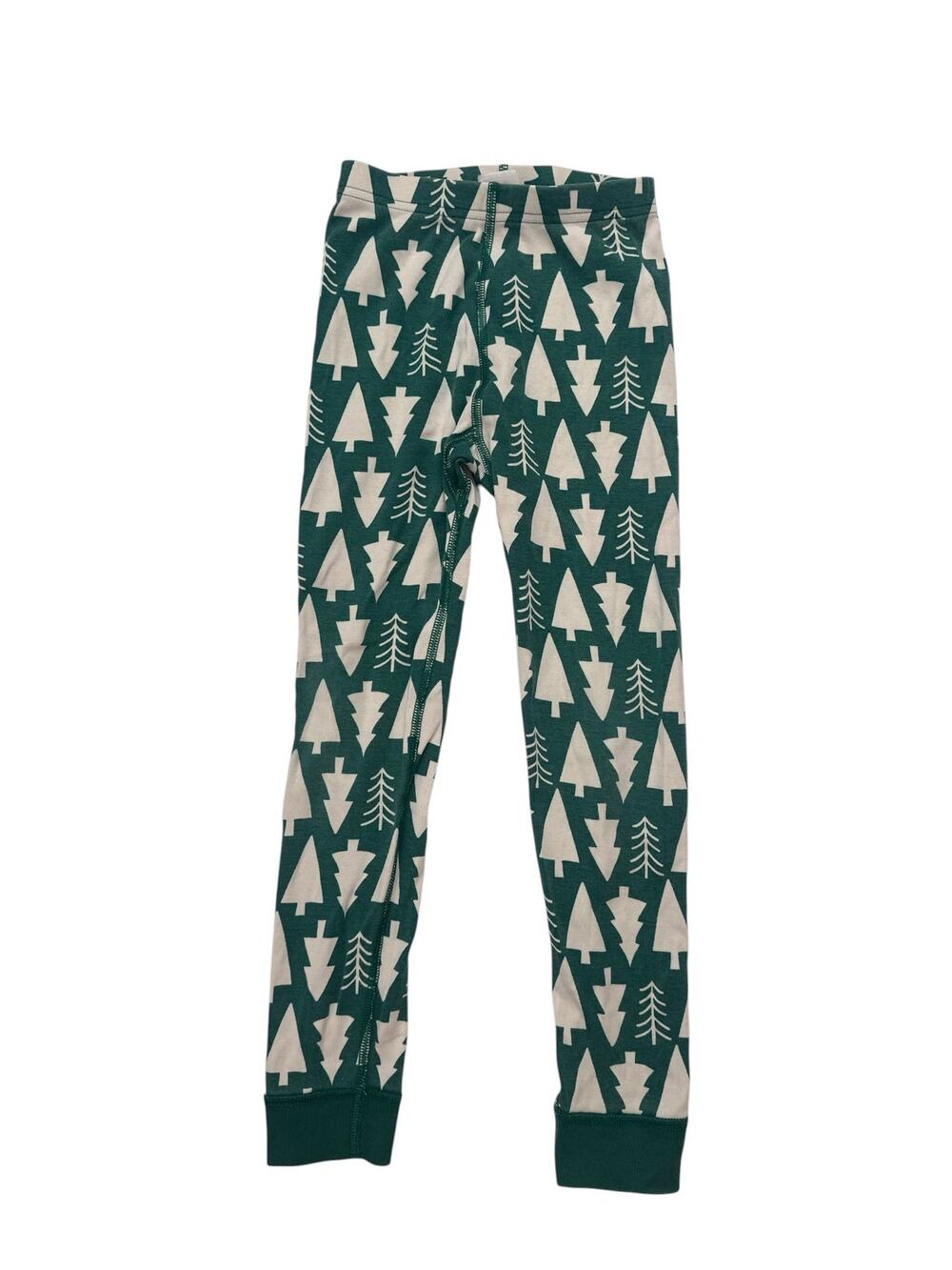 HANNA ANDERSSON Green Holiday Tree Print Pajama Bottom Size 6-7 120 Kids Outdoor